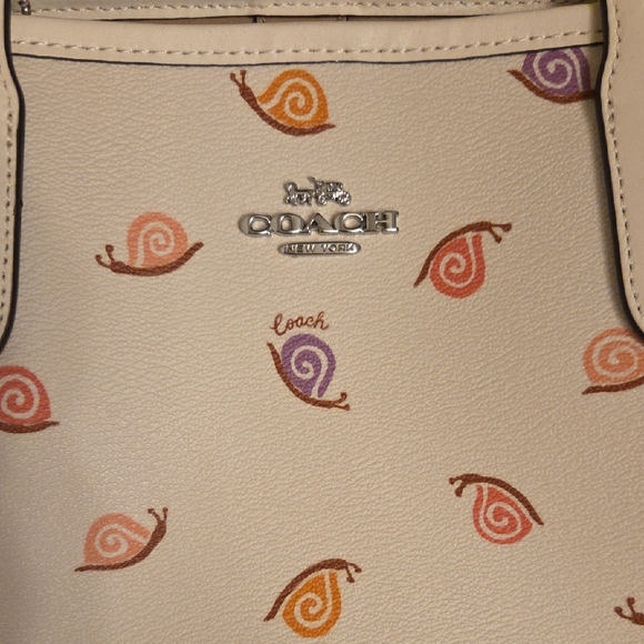 Coach Beige Tote with Colorful Snail Design - Picture 2 of 6